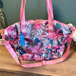 NWT Vera Bradley Reactive Tote Rain Forest Canopy Coral Beach Bag